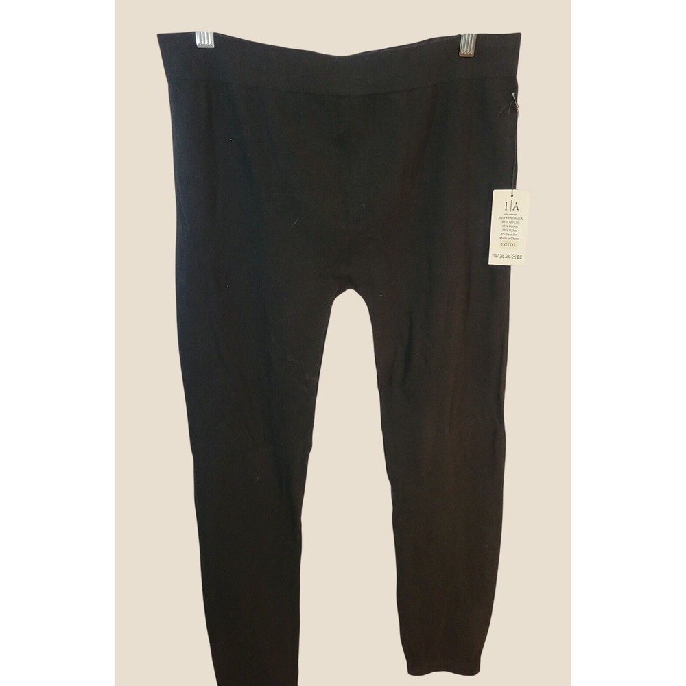 Icon Apparel Leggings Plus Size 2XL/3XL Basic Minimalist Comfort Stretch Black